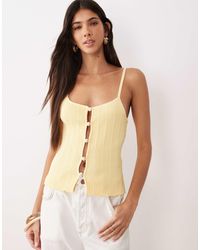 SNDY'S - Rib Knit Beaded Front Cami Top - Lyst