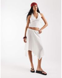 Reclaimed Vintage - Hanky Hem Skirt With Pearl Buttons - Lyst