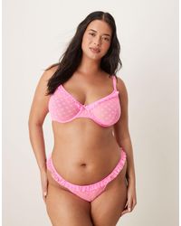 ASOS - Asos Design Curve Rosalie Lace Thong With Floral Trim - Lyst