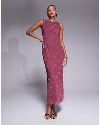 ASOS Floral Embroidered Tiered Maxi Dress in Yellow | Lyst
