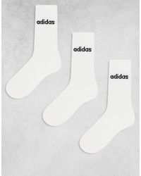 adidas Originals - Adidas Training 3-Pack Linear Logo Crew Socks - Lyst
