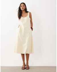 Calvin Klein - Cotton Poplin Midi Dress - Lyst