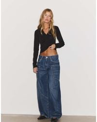 Stradivarius - Long Sleeve Henley Top - Lyst