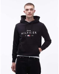 Tommy Hilfiger - Stacked Large Centre Logo Hoodie - Lyst