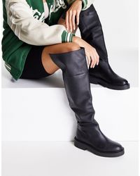 Botas altas negras planas Mango de color Negro | Lyst