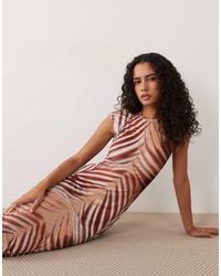 AFRM - Mylo Mesh Round Neck Cap Sleeve Maxi Dress - Lyst
