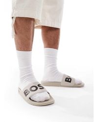 BOSS - Boss Aryeh Logo Pool Sliders - Lyst