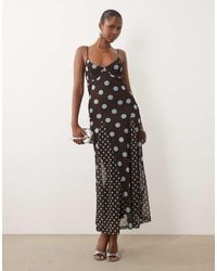 ASOS - Mix Polka Dot Scarf Detail Midi Dress And - Lyst
