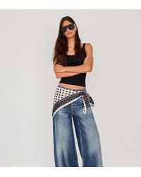 Bershka - High-waist Wide-leg Ripped Jeans - Lyst