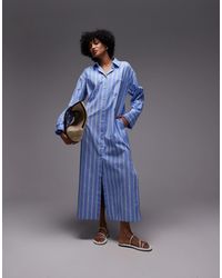 ARKET - Pure Cotton Maxi Shirt Dress With Panelled Sleeves And Side Splits - Lyst