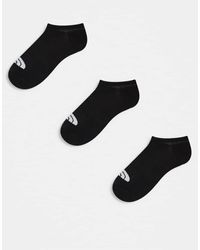 The North Face - Pack De 3 Pares De Calcetines Deportivo Negros Invisibles De - Lyst