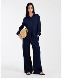 ONLY - Wide Leg Seersucker Trouser Co-ord - Lyst