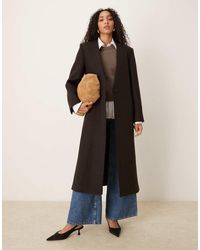 Mango - Capsule Wool Mix Collarless Tailored Maxi Coat - Lyst