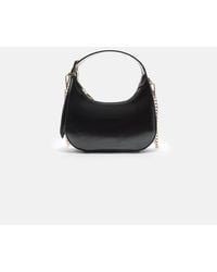 Stradivarius - Borsa Da Spalla A Mezzaluna Nera Con Catenina - Lyst