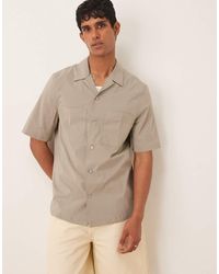 Mango - Camicia A Maniche Corte Kaki Chiaro - Lyst