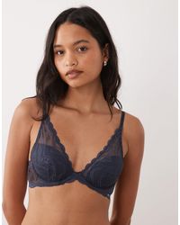 Calvin Klein - Sensual Stretch Lightly Lined Plunge Lace Bra - Lyst