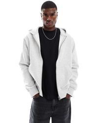 Jack & Jones - Felpa Chiaro Oversize Pesante 400 Gsm Con Cappuccio E Zip - Lyst