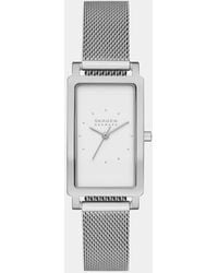 Skagen - Hagen Lille Three-Hand, Stainless Steel Rectangular Watch - Lyst