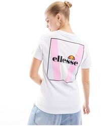 Ellesse - Juentos - t-shirt bianca con stampa sul retro - Lyst