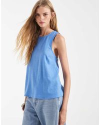 ASOS - Linen Cross Back Scoop Neck Cami - Lyst