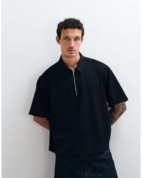 ASOS - Boxy Oversized 1/4 Zip Shirt - Lyst
