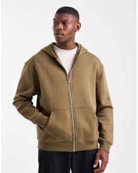 ASOS - Essentials Relaxed Fit Zip Through Hoodie - Lyst