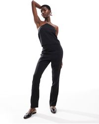 Calvin Klein - Pantalon droit ajusté avec détail chaîne à la taille - Lyst