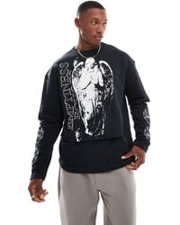 Bershka - Sweat à double épaisseur et imprimé chérubin - Lyst