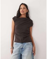 Mango - Cotton Mix Asymmetric T-shirt - Lyst