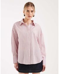 ONLY - Camicia Oversize Chiaro A Righe - Lyst