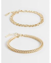 ASOS - 2 Pack Figaro And Snake Link Chain Bracelet - Lyst