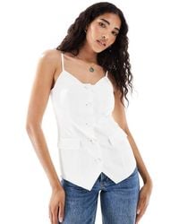 Miss Selfridge - Tailored Button Up Top With Tie Straps Co-Ord - Lyst