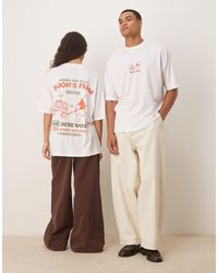 ASOS - Camiseta Blanca Extragrande Con Estampados De "Winnie The Pooh" De Disney De - Lyst