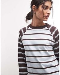 Collusion - Long Sleeve Boxy Stripe Raglan Tee - Lyst