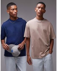 TOPMAN - 2 Pack Oversized Fit Washed T-shirt - Lyst