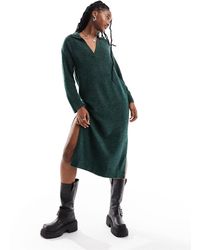 JJXX - Knitted Polo Maxi Jumper Dress - Lyst
