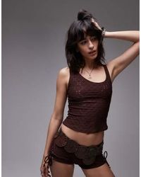 Motel - Fukama Stretch Broderie Vest Top - Lyst