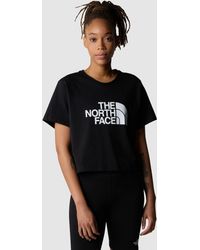 The North Face - T-shirt crop top à logo et manches courtes - Lyst