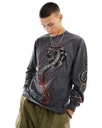 Ed Hardy - Long Sleeve T-shirt With Venom Graphic - Lyst