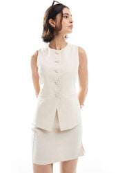 New Look - – longline-weste aus leinen - Lyst