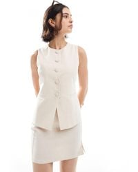 New Look - – longline-weste aus leinen - Lyst