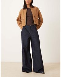 Mango - Vaqueros Azul Añil Holgados Con Pinzas Delanteras 100% De Algodón Ona De - Lyst