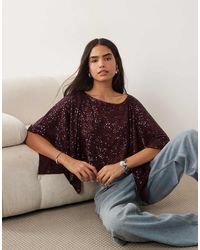 ASOS - Sequin Cape Top - Lyst