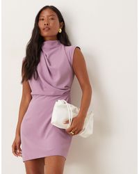 ASOS - Asos design petite – hochgeschlossenes, ärmelloses minikleid - Lyst