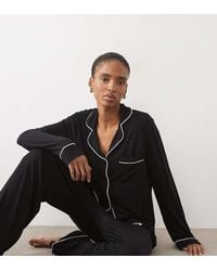 ASOS - Asos Design Tall Viscose Super Soft Long Sleeve Shirt & Trouser Pyjama Set - Lyst