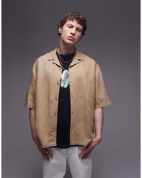 TOPMAN - Co-ord Short Sleeve Boxy Linen Blend Shirt - Lyst