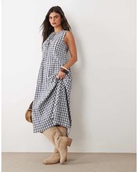 Daisy Street - Tie Front Chuck On Smock Maxi Dress - Lyst