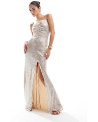 True Decadence - Cowl-Neck Slip Maxi Dress - Lyst