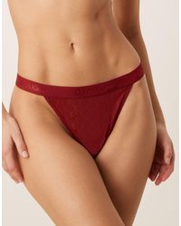 Calvin Klein - Microfibre Lace Thong - Lyst