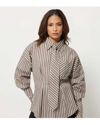 PixieGirl - Petite Stripe Tie Shirt - Lyst